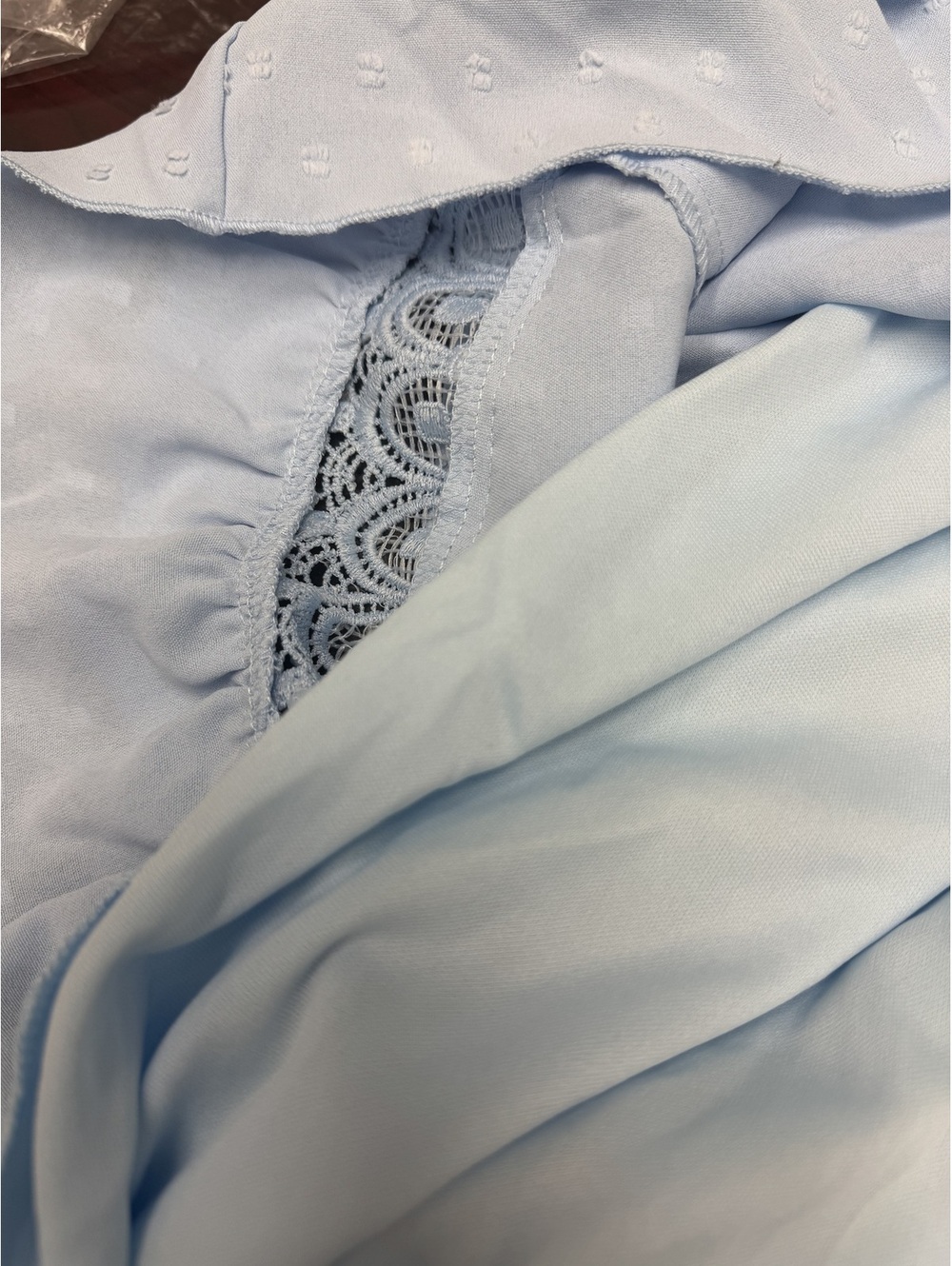 Light Blue Sleeveless Lace Detail Summer Dress - Picture 7 of 8